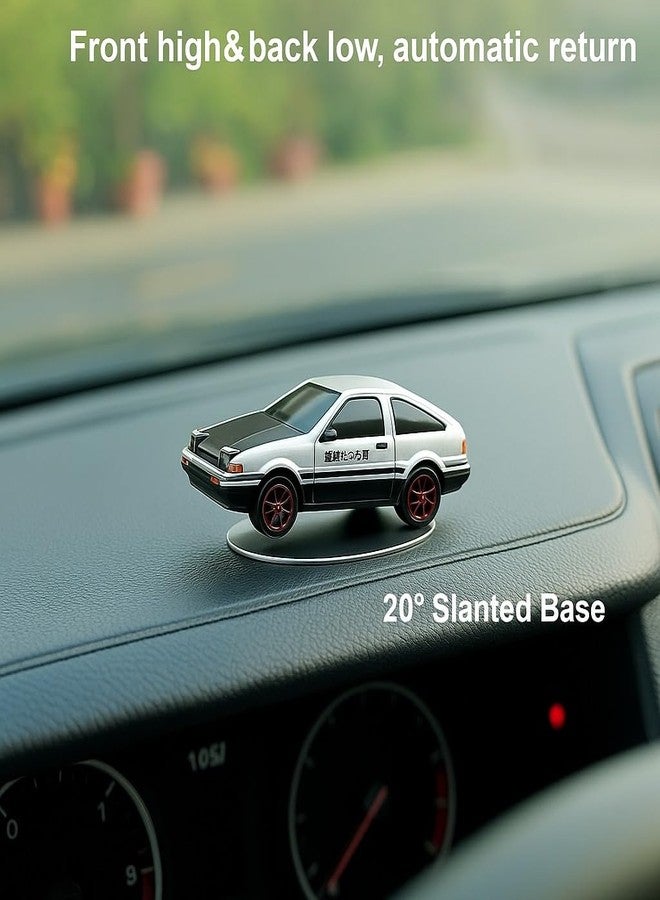 LEELICHI AE86 Drift Dashboard Ornament - 360° Rotating Alloy & Plastic Mini Car Model with 3M Adhesive Base - Smooth Spinning Car Decor for Dash, Desk, Gift, Automotive Accessory - Image 2
